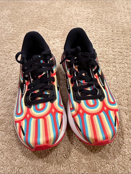 Brooks Shoes - Brooks Kids Multicolor Striped Running Sneakers - Red, Blue, Yellow, Cream